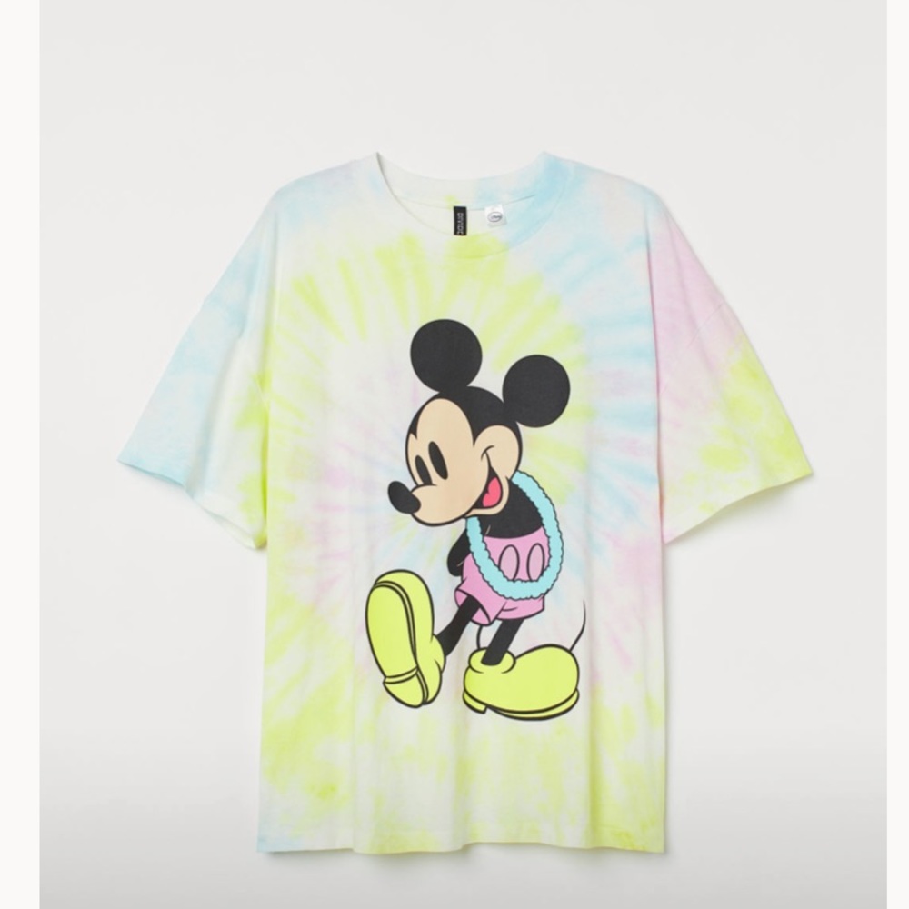 H&M tie dye mickey print Tee